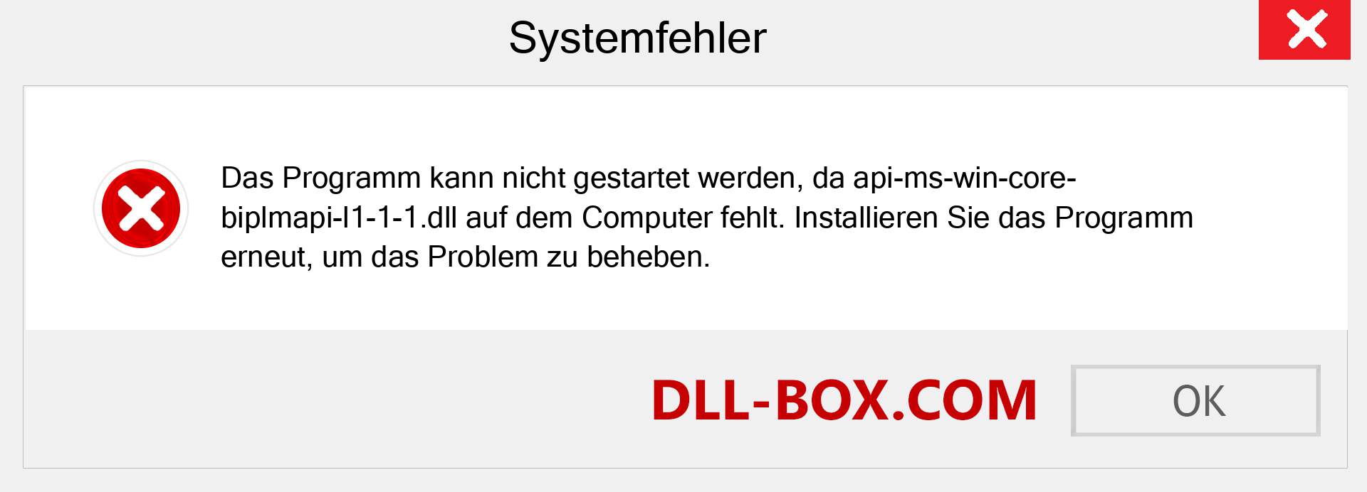 api-ms-win-core-biplmapi-l1-1-1.dll-Datei fehlt?. Download für Windows 7, 8, 10 - Fix api-ms-win-core-biplmapi-l1-1-1 dll Missing Error unter Windows, Fotos, Bildern
