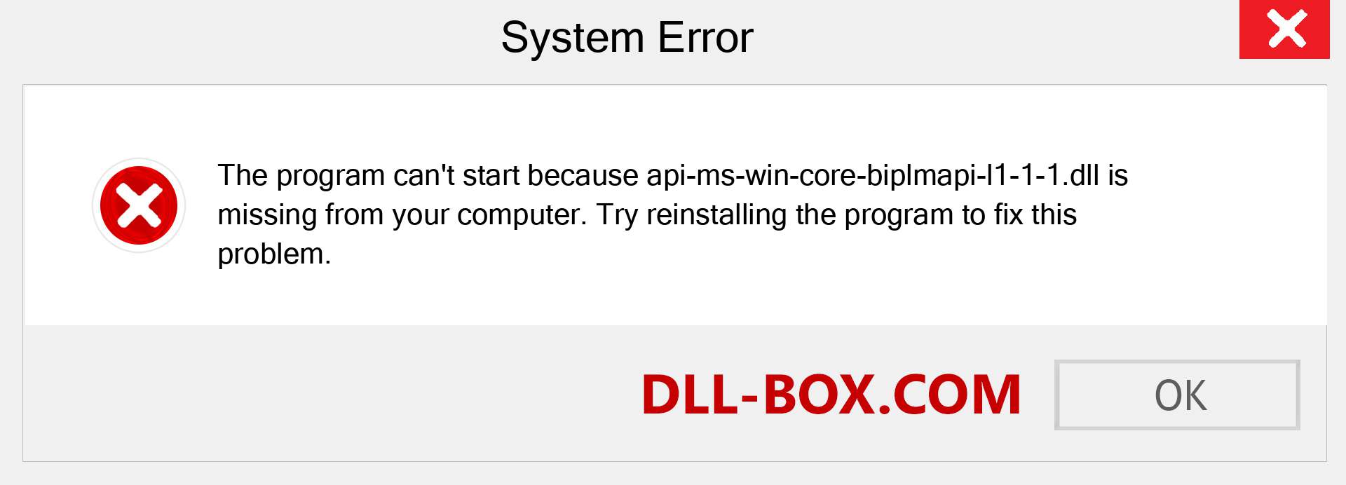 api-ms-win-core-biplmapi-l1-1-1.dll file is missing?. Download for Windows 7, 8, 10 - Fix  api-ms-win-core-biplmapi-l1-1-1 dll Missing Error on Windows, photos, images